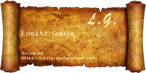 Lositz Gyula névjegykártya
